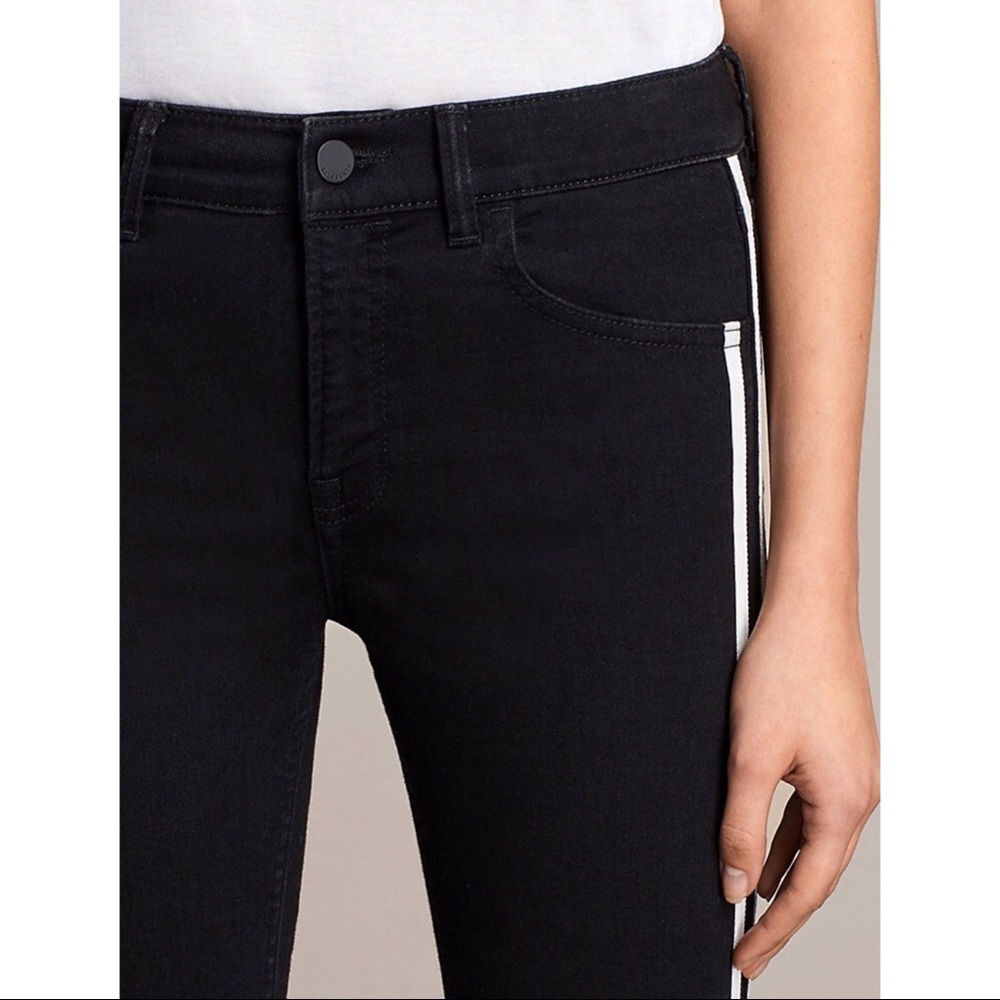 All Saints Heidi Kick Flare Cropped Jeans Stripe26 - Picture 5 of 8